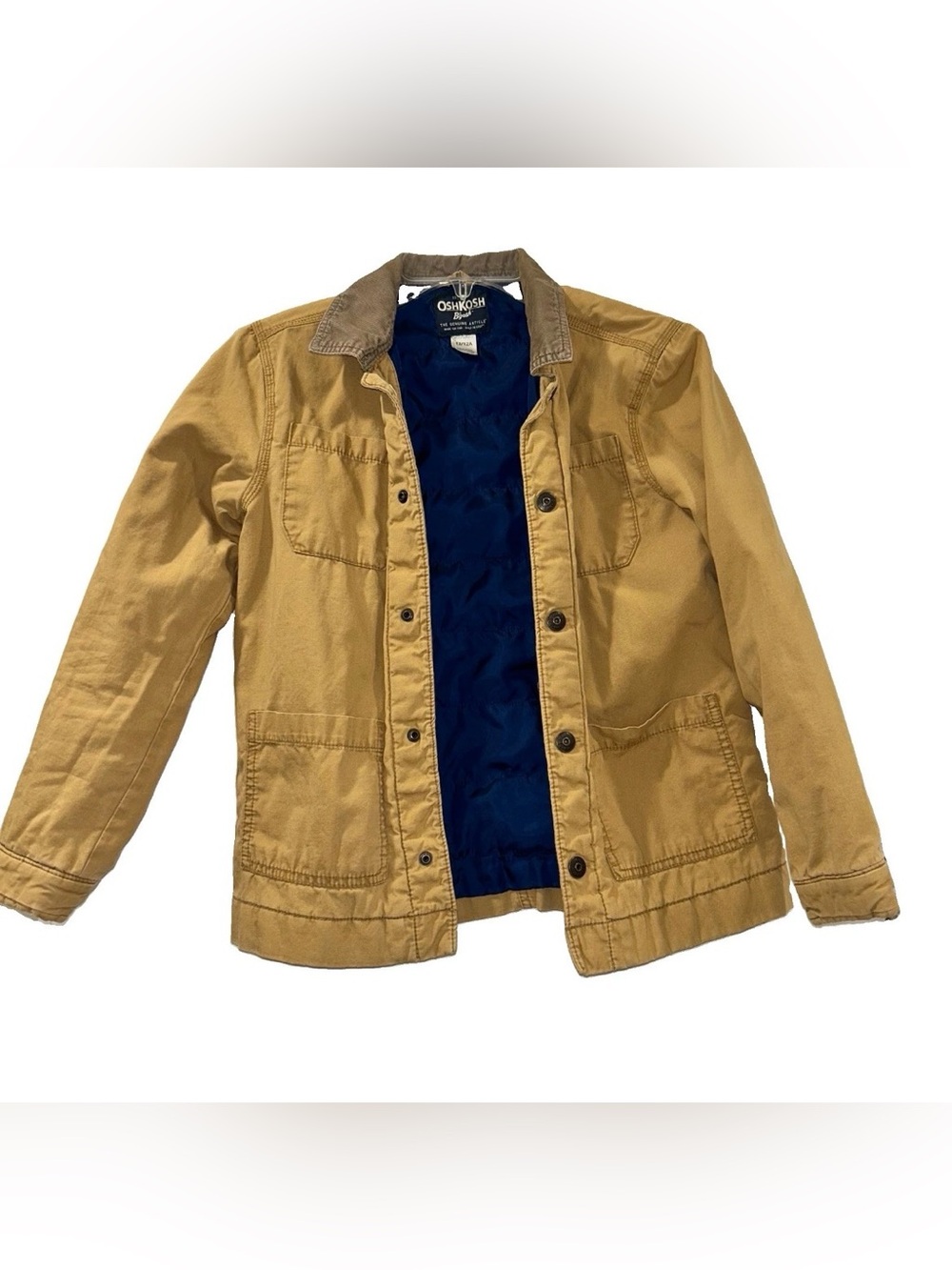 OshKosh B'gosh Khaki Jacket with Navy Lining Boys 12